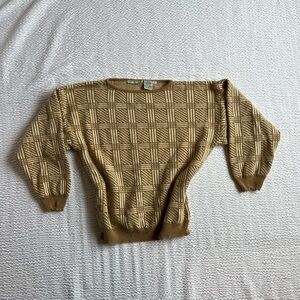 Vintage Lambswool Rino Rossi Plaid Brown Sweater